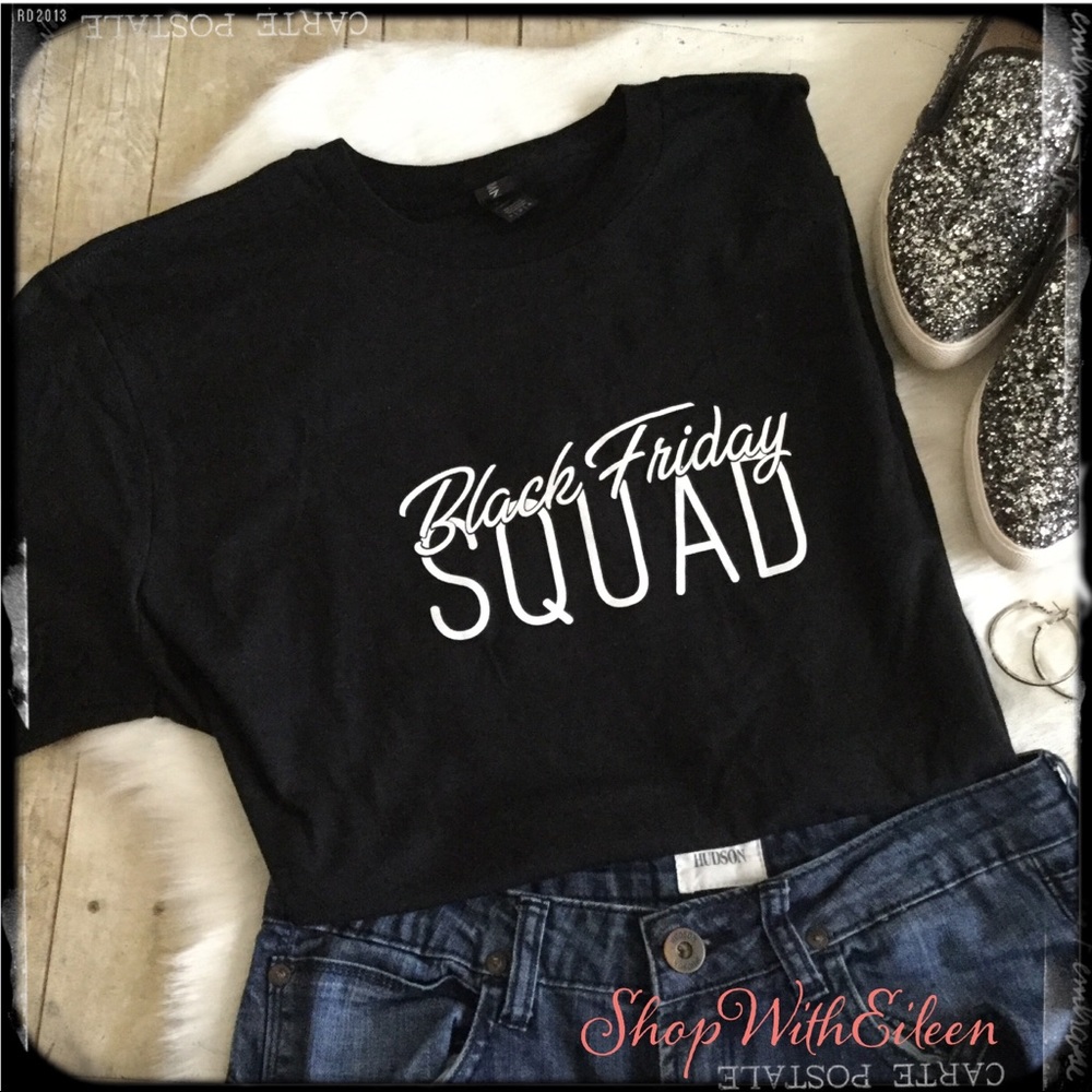 BLACK FRIDAY SQUAD Thanksgiving Christmas Black T-shirt LAST ONE!